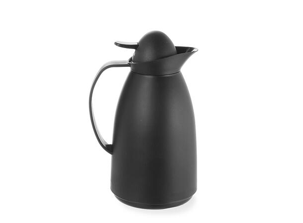 Kaffe/te kanne med glass innerflaske 1 liter, svart