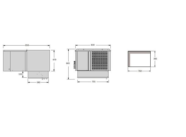 Takmontert kjøleaggregat For romstørrelse 14 - 21 m3