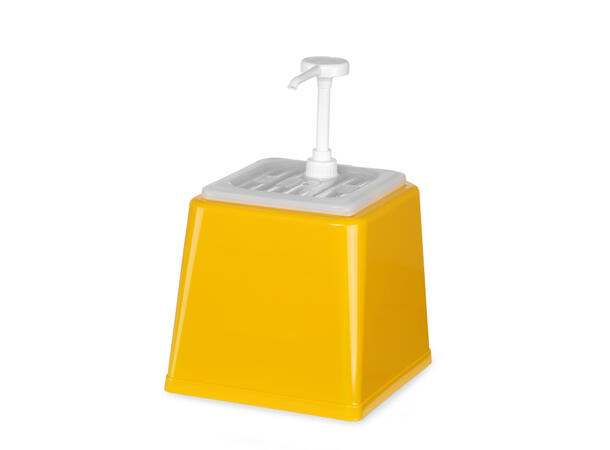 Saus dispenser med pumpe, gul Kapasitet 2,5 liter