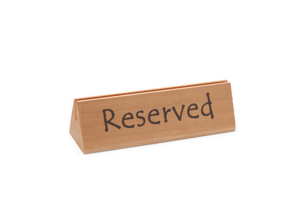 Bordskilt "reserved" Med menyholder