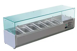 Garnityrkj&#248;ler med glassoverbygg 140 cm 1/4GN x6