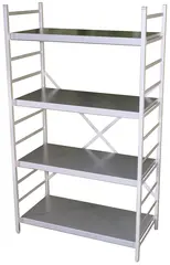 Aluminiumsreoler med 4 hyller 50x40x180 cm