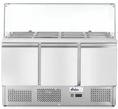Saladette med glassoverbygg 3 d&#248;rs, 136,5 cm