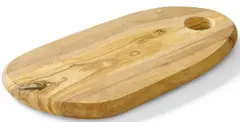 Serveringsbrett, oliventre, med hull 25x16,5 cm
