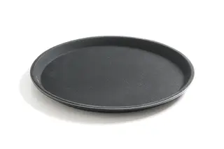 Serveringsbrett i polyester, rund svart &#216; 46 cm