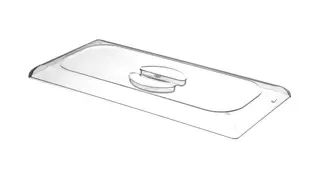 Iskrembeholder lokk, Polykarbonat 360x165 mm