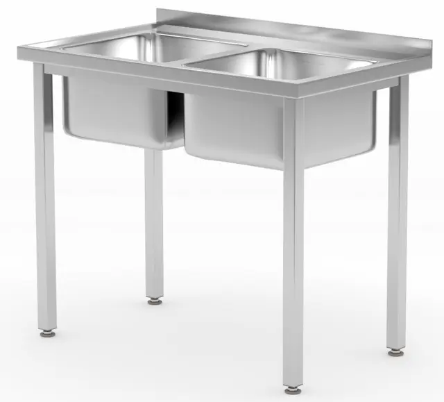 Rustfri benk, 2 kummer 100x60x85 cm 