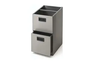 Rustfri skuffemodul, 2 skuffer Til 70 cm dype benker