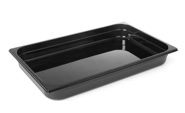Polykarbonat kantine 1/1 GN, svart 65 mm 