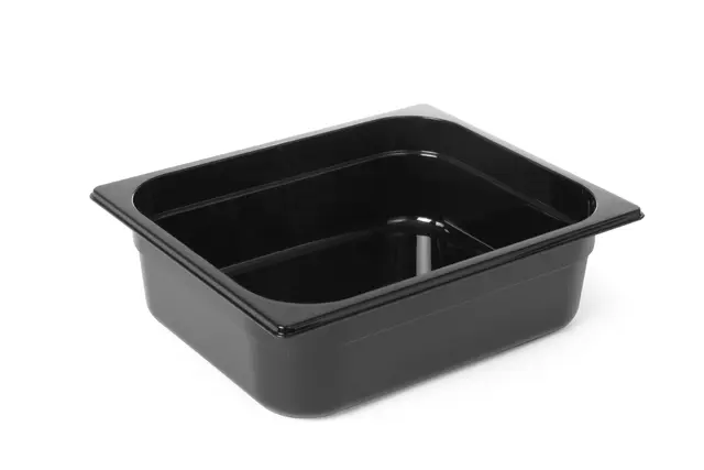 Polykarbonat kantine 1/2 GN, svart 65 mm 