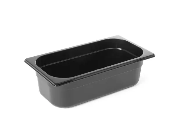 Polykarbonat kantine 1/4 GN, svart 65 mm 