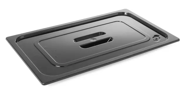 Lokk for polykarbonat kantine, svart 1/6 GN 
