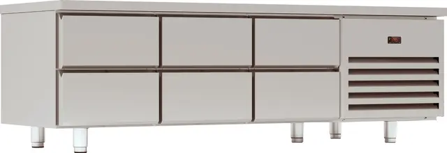 Grillfrysebenk 6 skuffer LxDxH: 200x70x60cm 